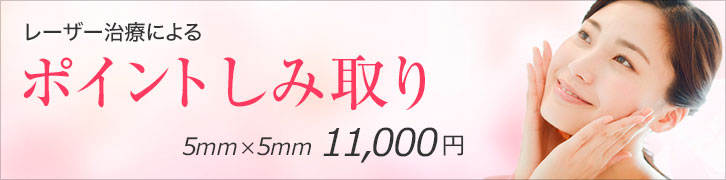 レーザー治療によるポイントしみ取り 5mm✕5mm 11,000円